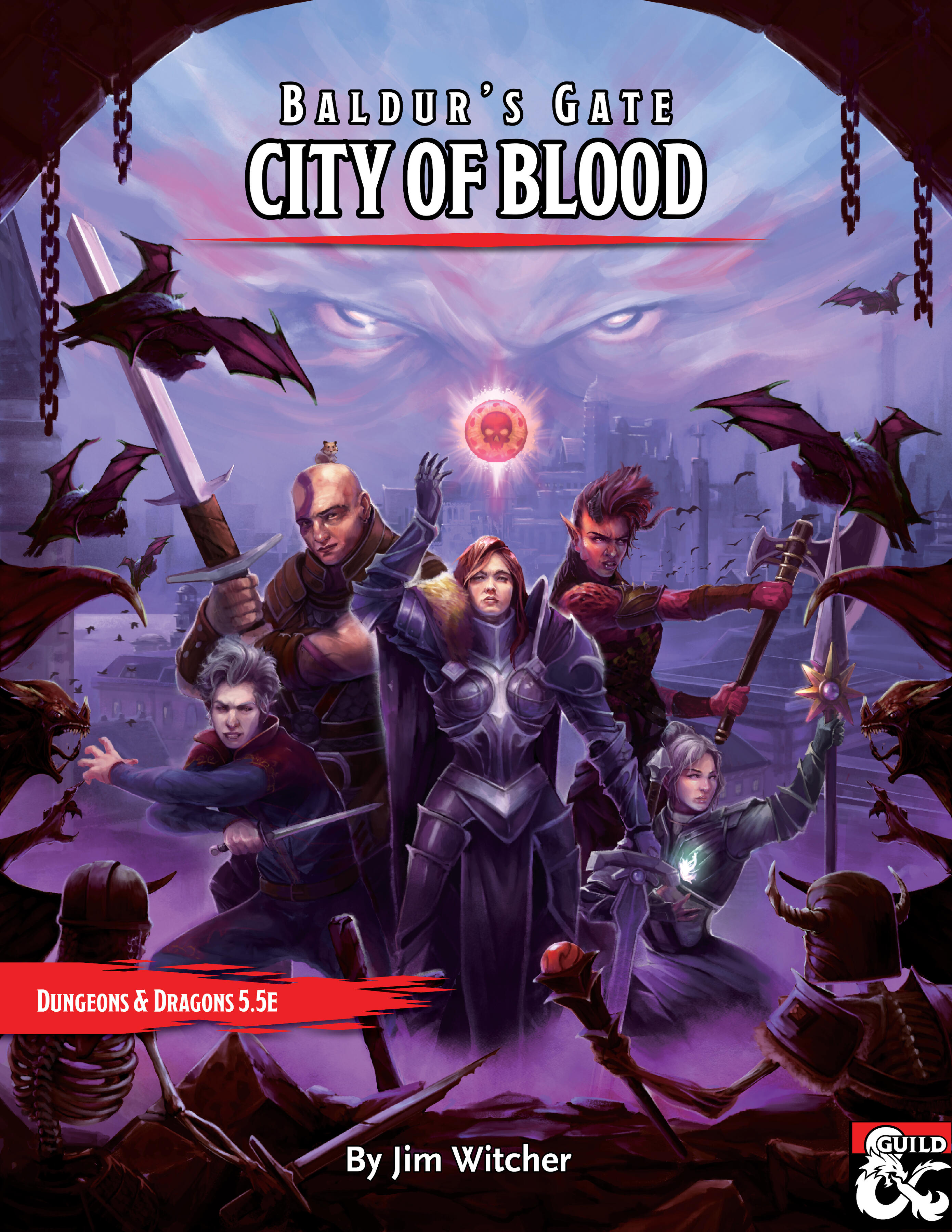 A book cover for Baldur's Gate: Bones & Blood. The art features a ghost being attacked by a wraith-like vampire in a tavern. Patrons jump up in shock, knocking over tables, and brandish holy symbols.